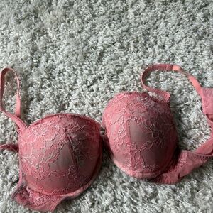 Pink shiny diamond jeweled lace vintage y2k balconette bra